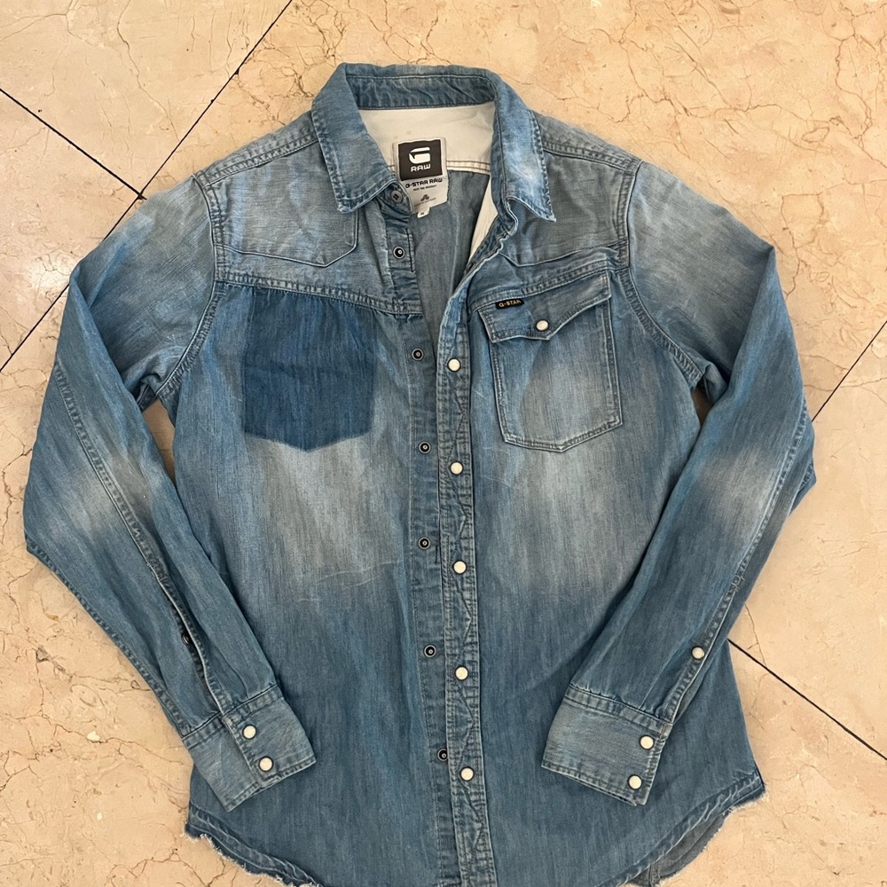 G-Star Light Blue Denim Casual Shirt